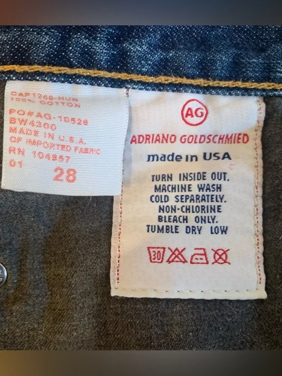 Ag Adriano Goldschmied Blue Denim Shorts with Embroidery and Beads 100% Cotton - Picture 2 of 9